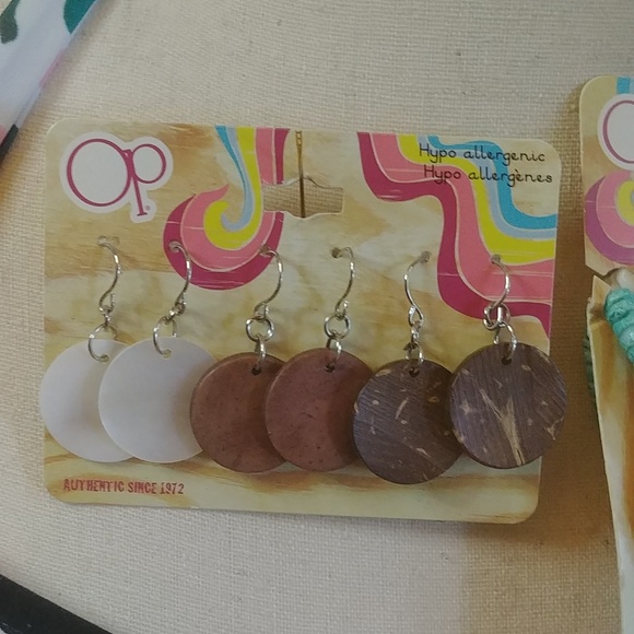 NWT OP Wood Earrings and Trio of Anklets Set - Picture 3 of 6